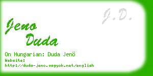 jeno duda business card